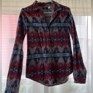 BDG geometric print flannel shirt